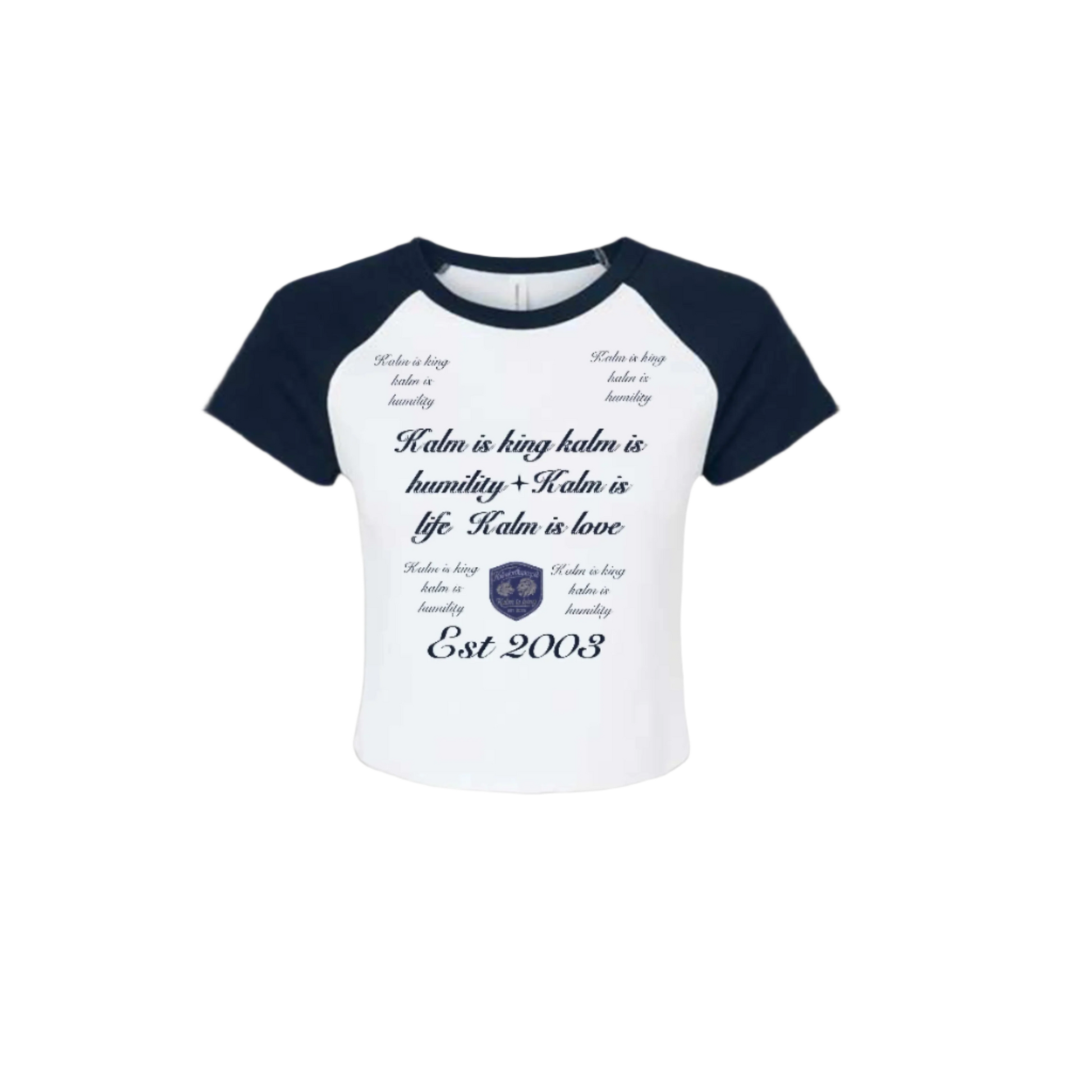 'Kalm is King' Embroidered Ringer Tee Ladies
