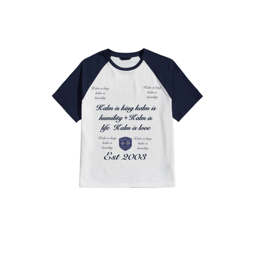 'Kalm Is King' Embroidered Ringer Tee